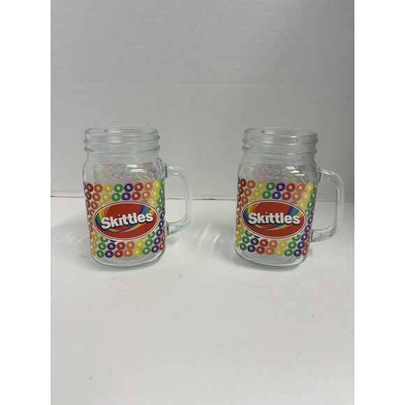 2024 Skittles Mason Jar Cup X 2 - Picture 1 of 7